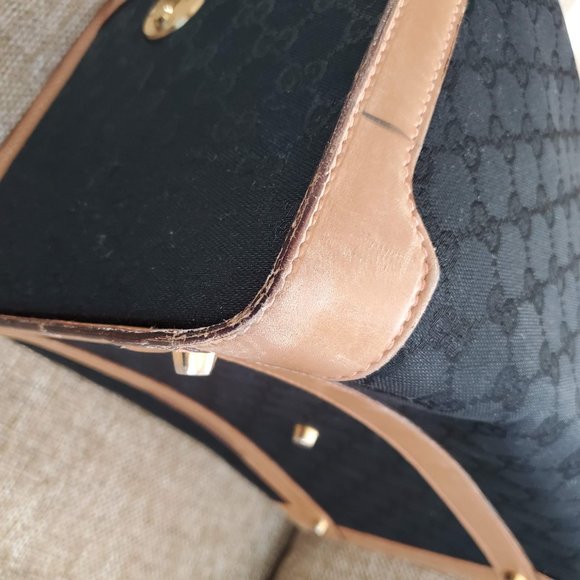 Black Vintage Gucci Train Case Toiletry Makeup Bag - Picture 12 of 16